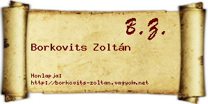 Borkovits Zoltán névjegykártya