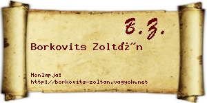 Borkovits Zoltán névjegykártya