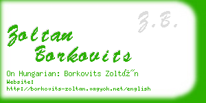 zoltan borkovits business card